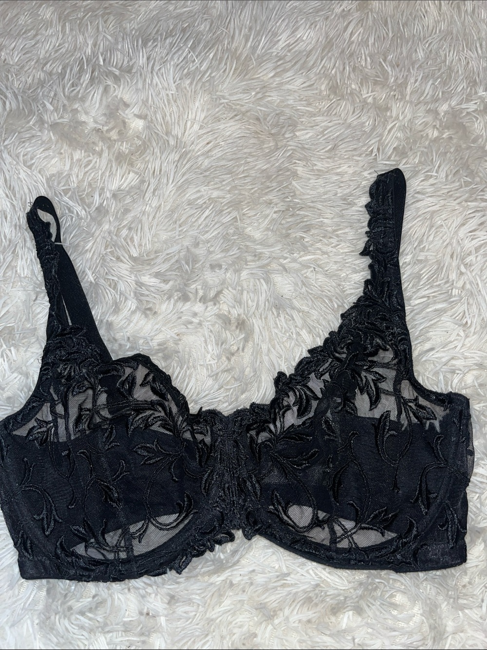 Soma Black Embroidered Lace Underwire Bra 36D